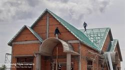 Thi công mái ngói khung kèo Xà Gồ Zacs AZ70 và ngói nhật Kamaki - Japan tại Bình Thuận